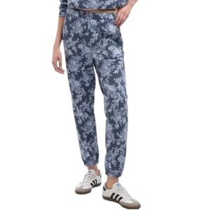 Gap x LoveShackFancy Women’s Size M Blue Floral Pull On Joggers Sweatpants